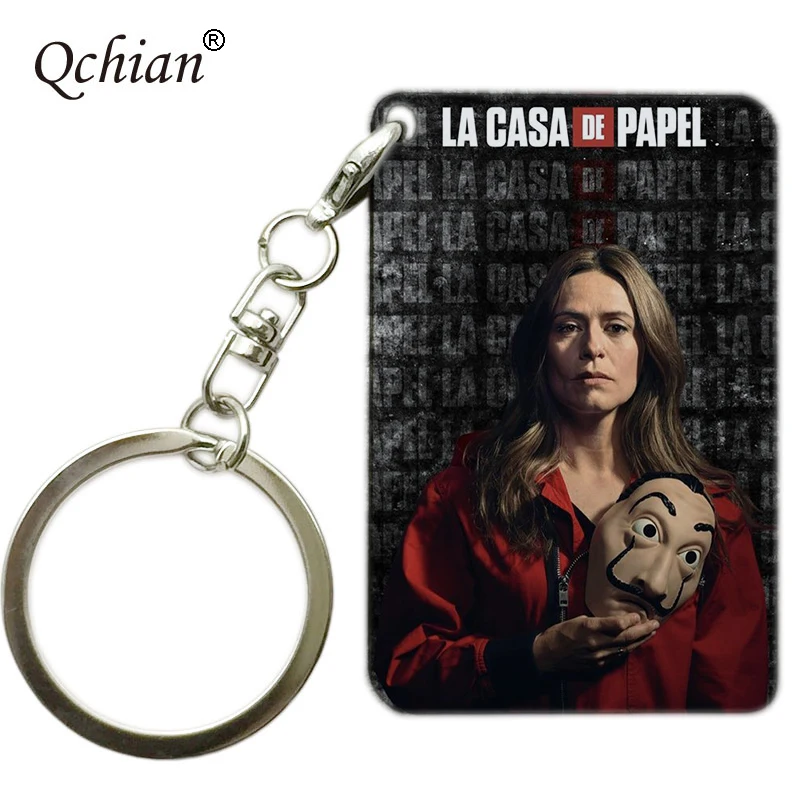 TF95-K-49 ТВ шоу House Of paper брелки для ключей деньги кража брелок La casa de papel chaviro для женщин и мужчин модные ювелирные изделия bella ciao музыкальная шкатулка - Цвет: TF95-K-49