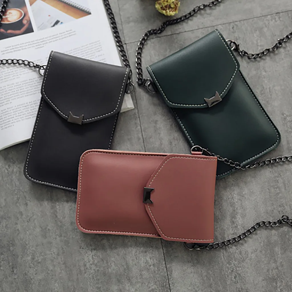 Прозрачная Ретро сумка с кошачьими ушками для сенсорного экрана простая женская