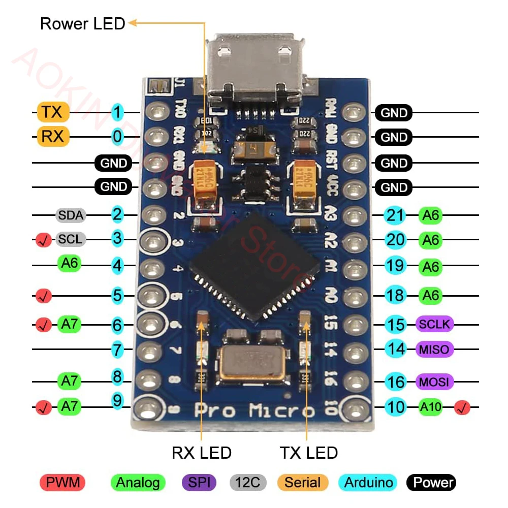Макетная плата для Arduino Pro Micro Atmega32U4 5 в 16 МГц загрузочное устройство IDE USB с