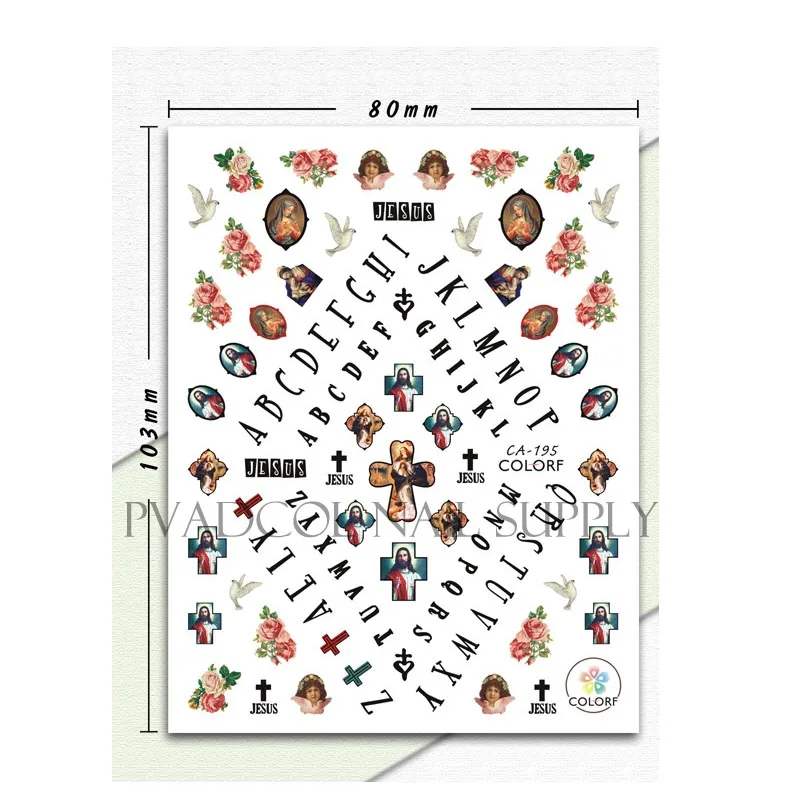 Херувим ногти 3D наклейка для дизайна ногтей Иисус Ангел самоклеящиеся наклейки