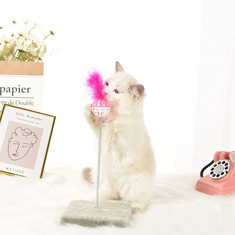 

Pet Supplies Feather Toys Cat Interactive Cat Scratch Board Tease Cat Pole Tumbler Cat Supplies Cat Toys Small Bell
