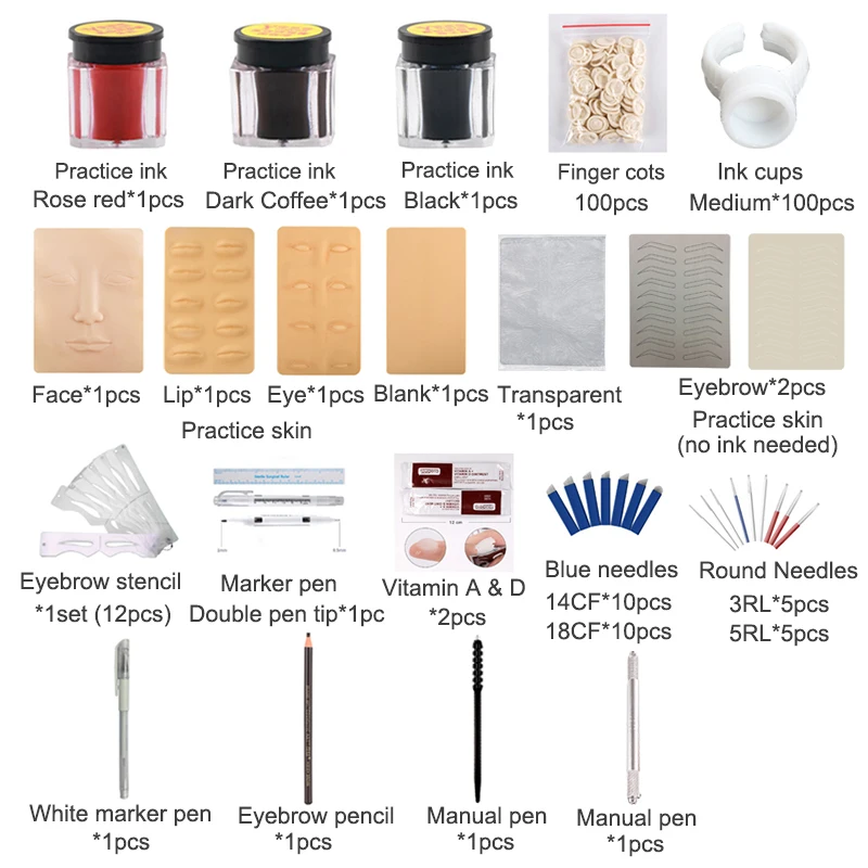 1 набор профессиональных 3D вышивка брови комплект для микроблейдинга пму Набор