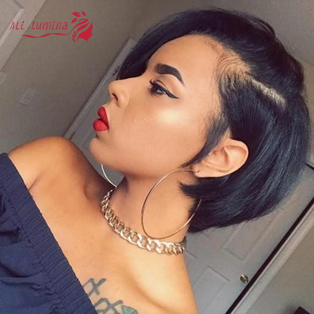 

Парик из натуральных черных прямых волос с сеткой спереди, 13x5x2 T