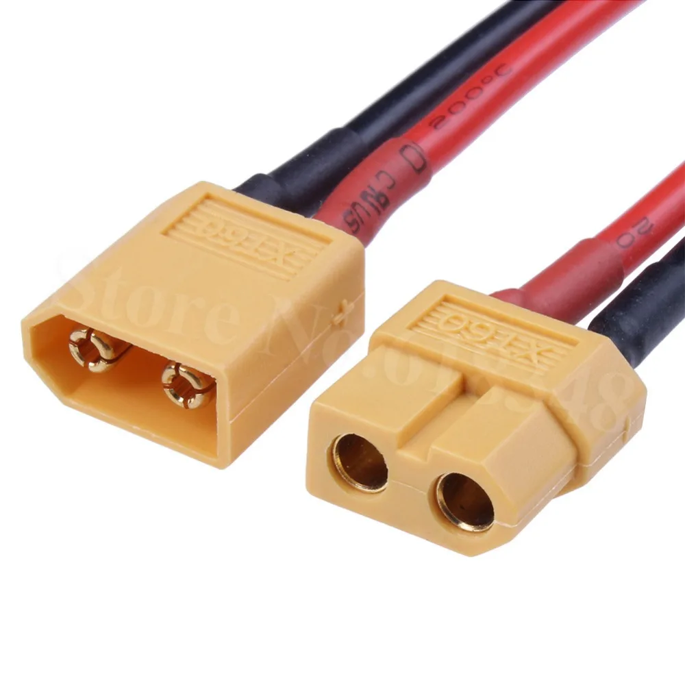 1 пара Разъем XT60 Мужской Famale с силиконовым кабелем 14AWG 3 9 &quot(10 см) для RC ESC Регулятор