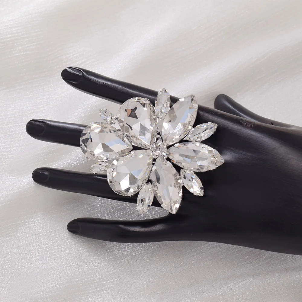 Женское кольцо со стразами регулируемое ювелирное изделие с кристаллами 6 х1 5 см |