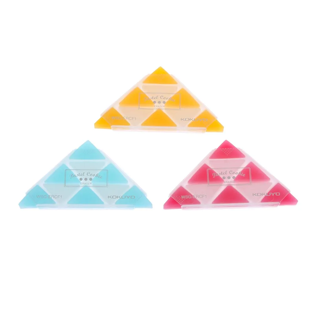 1 шт. креативные красочные треугольные резиновые ластики Прочный гибкий ластик