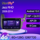 Автомобильный радиоприемник NaviFly 7862 QLED 1280*720, 6 ГБ + 128 Гб, Android 10, мультимедийный плеер для Honda Jazz 2 GG 2008 - 2014 Fit 2 GE 2007 - 2014
