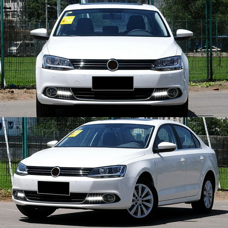 

2X Car DRL LED Daytime Running Lights Fog White for Sagitar Jetta MK6 2011-2012