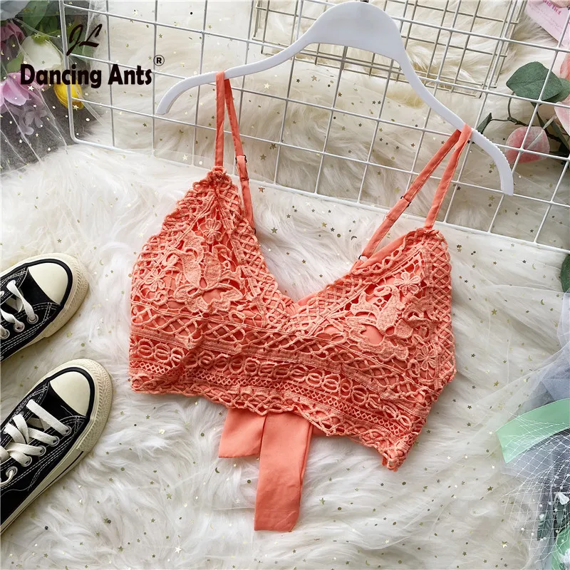 Женский жилет на бретельках с кружевной вышивкой сзади тонкие Топы 2020 Летний