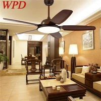 wpd modern ceiling fan with lamp kit with remote control 3 colors led fan light for home dining room bedroom living room