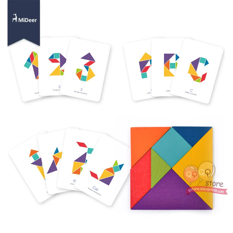 MiDeer Tangram деревянная головоломка Обучающие Развивающие игрушки для детей дошкольного возраста детские игрушки игры интеллектуальные головоломки