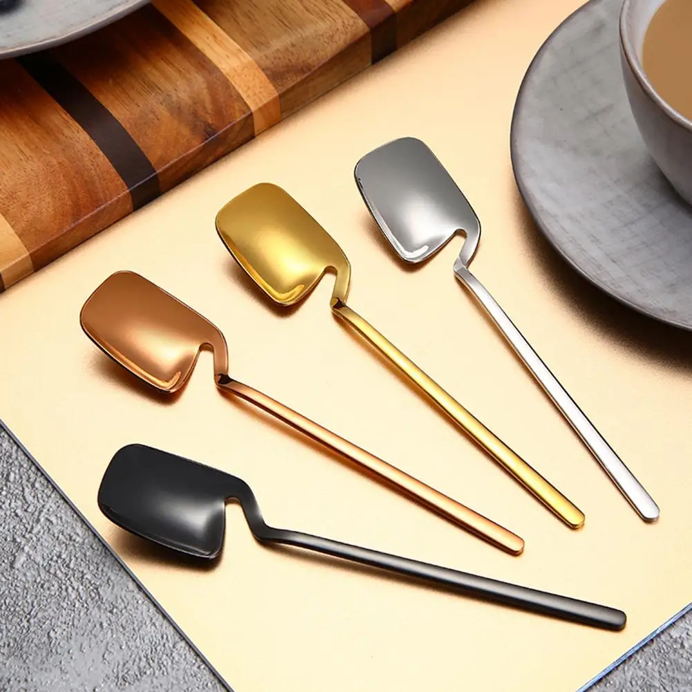 

6Pcs Stainless Steel Kitchen Restaurant Coffee Tea Milk Dessert Ice Cream Spoons