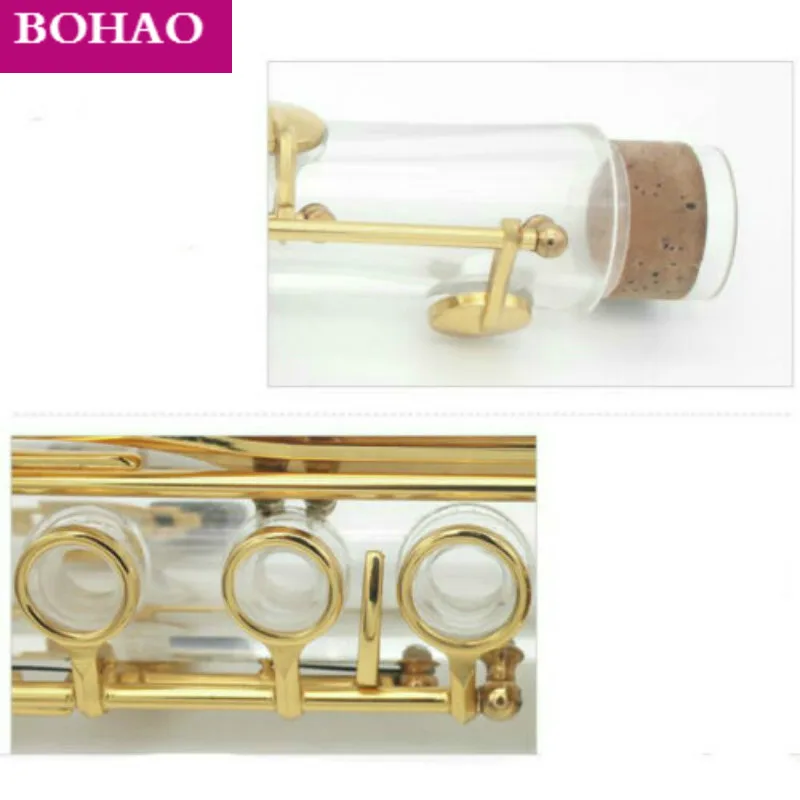 Акриловый прозрачный кларнет в B без каблука позолоченные Ключи.|Кларнет| |