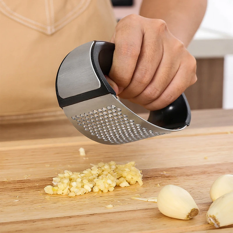 304 Manual Garlic Press Device Household Kitchen With Box Squeezer Handheld Ginger Tools Easy Operate | Дом и сад