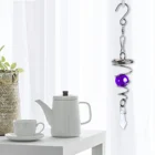 Хрустальные ветряные колокольчики, динамическая ветряная дорожка из нержавеющей стали с хрустальным стеклянным шариком, спиральный хвост, уличный Декор для дома с крючком TS1