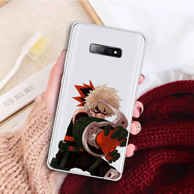 

Anime My Hero Academia Phone Case Transparent For Samsung Galaxy A71 A21s S8 S9 S10 plus note 20 ultra
