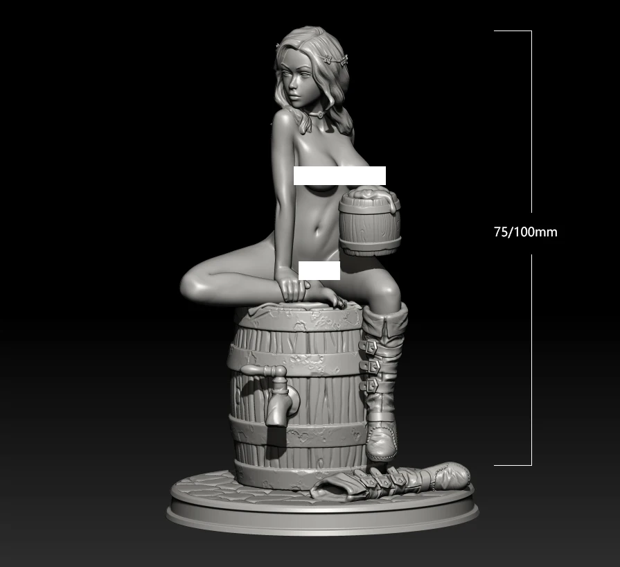 

1/24 75mm 1/18 100mm Resin Model Kits Beer Girl Sculpture Figure Unpainted No Color RW-484