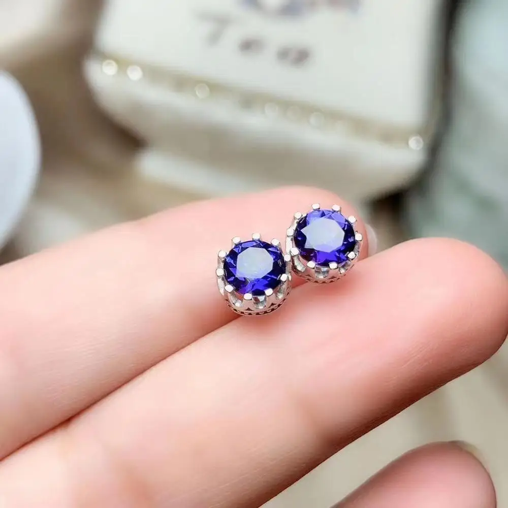Natural And Real Tanzanite Earring 925 sterling silver Fine jewelry | Украшения и аксессуары