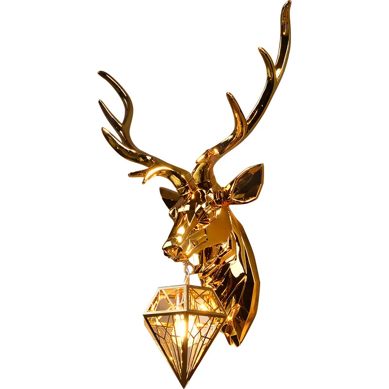

Vintage Resin Antler Led Wall Lamp Retro Wall Lights Living Room Bedroom Bedside Decor Wall Sconce Lamp Indoor Lighting Fixture