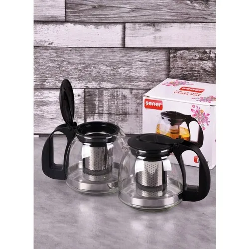 

Ruby 700 ml Steel Strainer Glass Teapot Steel strainer with long-time usage with structure and herb tea and coffee brewing