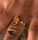 Регулируемый пользовательское кольцо с персональными буквами имени сердца кольца для мужчин и женщин в романтическом стиле из нержавеющей стали для свадьбы, Подарок на годовщину, ювелирный