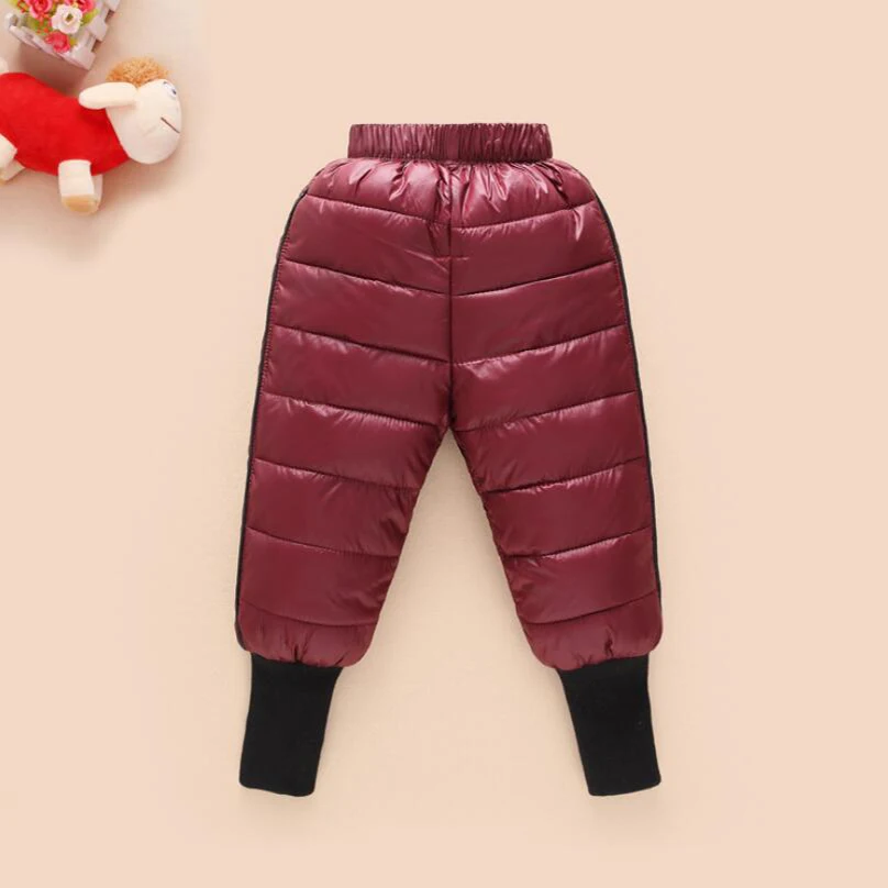Штаны для маленьких мальчиков и девочек Теплые зимние штаны детей из плотной
