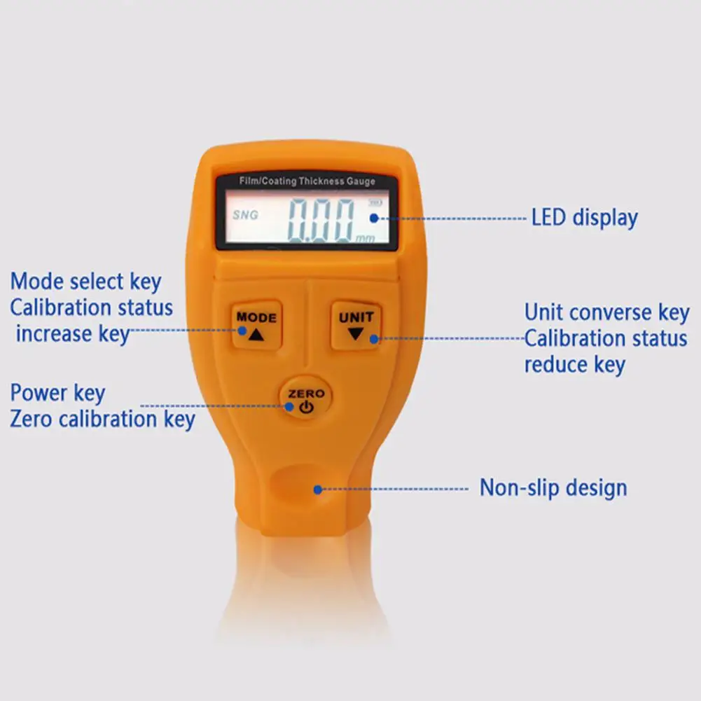 GM200 Coating Painting Thickness Gauge Lacquer Ferrous Metal Film Tester Car Paint Measuring Manual Tool | Инструменты
