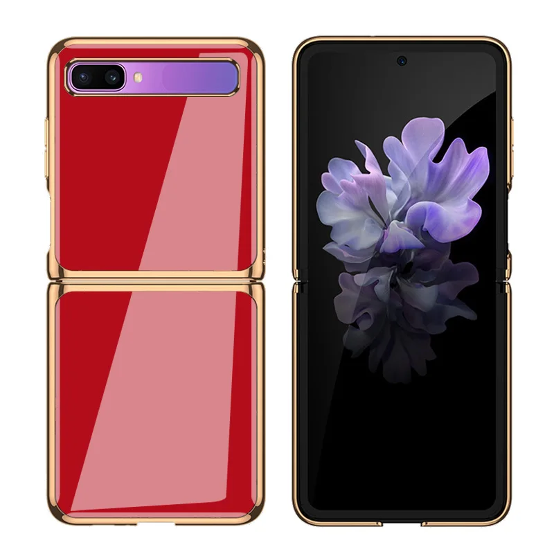 

Samsung Zflip Phone Case F700f Suitable for F7070 Glass Electroplating 5G Folding Solid Color F700n Female Male