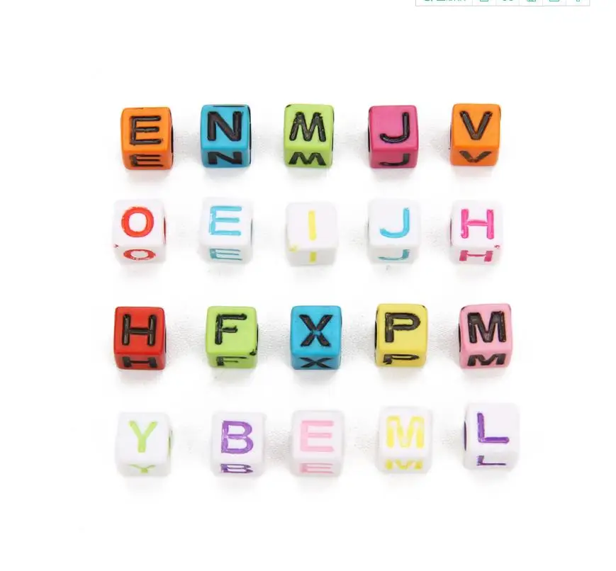 

Color Square Acrylic Letter Beaded Leather Cord Perforated Bracelet Necklace Earrings Hair Rope DIY Handmade Accessories