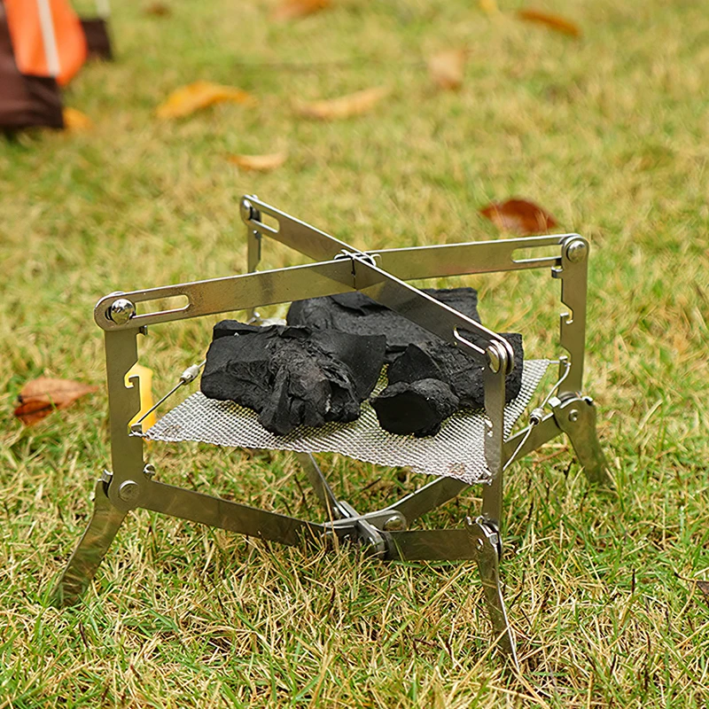 

Bonfire Campfire Pit Camping Stove Frame Rack Stainless Steel Foldable Fire Pit Outdoor Wood Stove Burning Rack Heating Rack