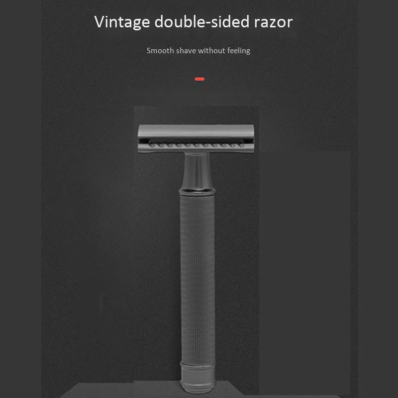 

Short Handle Clic Safety Razor Double Edge Mens Shaving Razor Gift Box Pack Handle 1 Razor & 5 Blades for Man