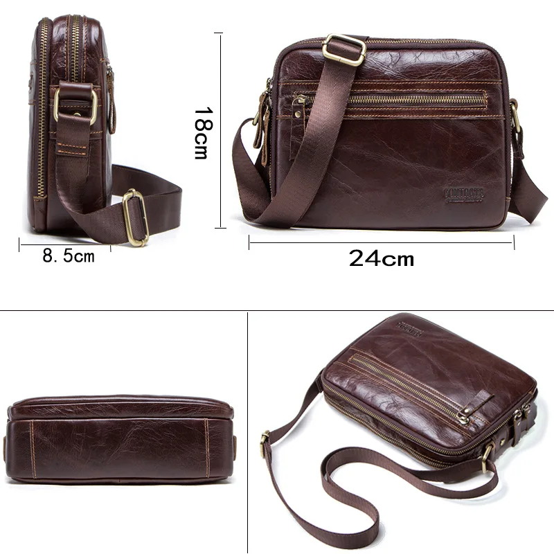 

Handbags Men Casual Business Real Genuine Leather Shoulder Men's Cross Body Bag Bolsas Male Dorpshipping High Quality