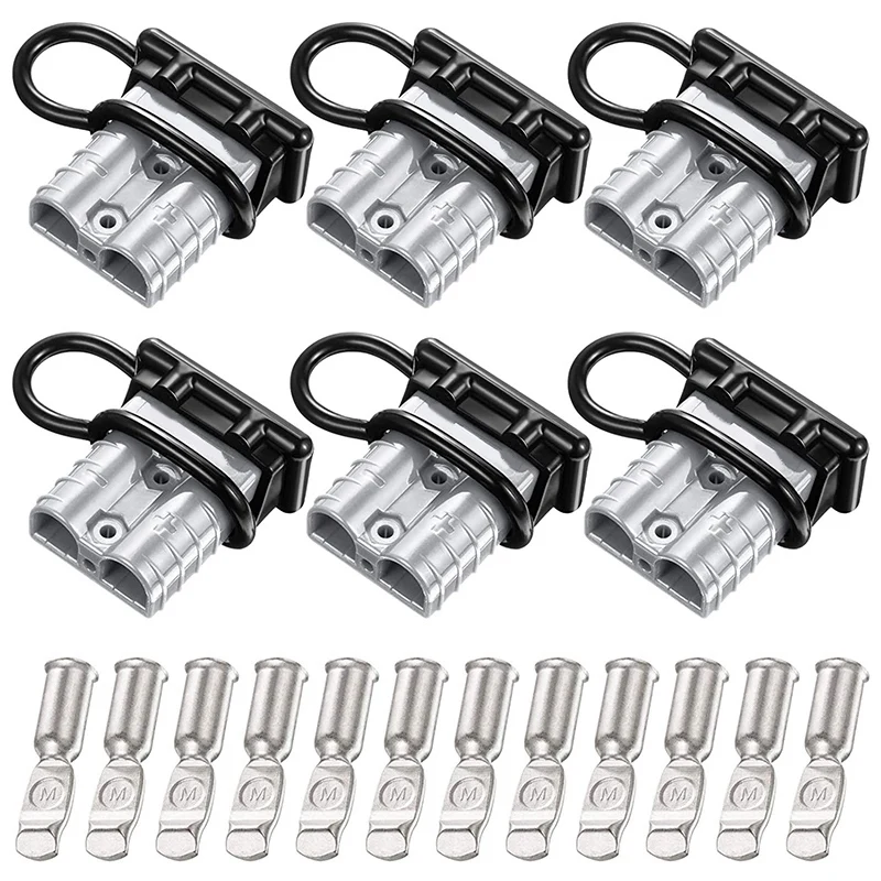 

6 Sets 6-10 Gauge Battery Quick Connector 50A 12-36V Battery Quick Disconnect Wire Harness Plug Kit Battery Quick Plug