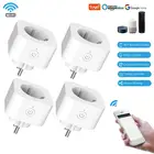 2021 Tuya Wi-Fi ЕС Smart Plug 16A 220V адаптер переменного тока Беспроводной пульт дистанционного управления голосовой Управление Мощность монитор таймер розетка для Google Home Alexa