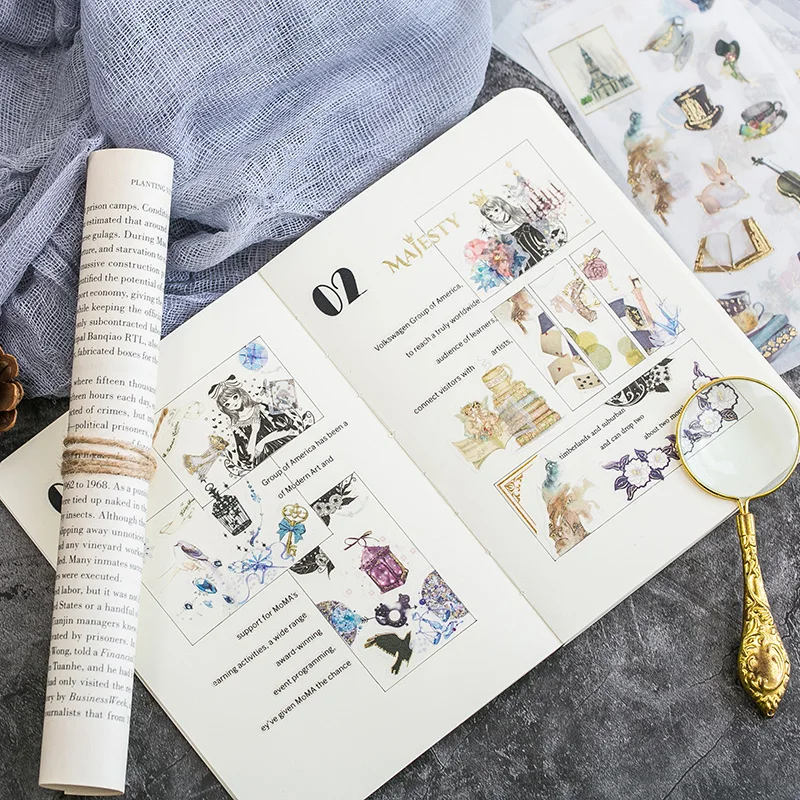 Золотые штампы для скрапбукинга наклейки дневные календарные с пулями 6 ⑤ упак.