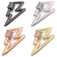 juya lightning shaped copper zircon buttons can be made into bracelets necklaces accessories handmade jewelry accessories