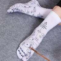 1 pair mens foot massage points acupoint illustration health care socks men white acupuncture figure chart plantar sock