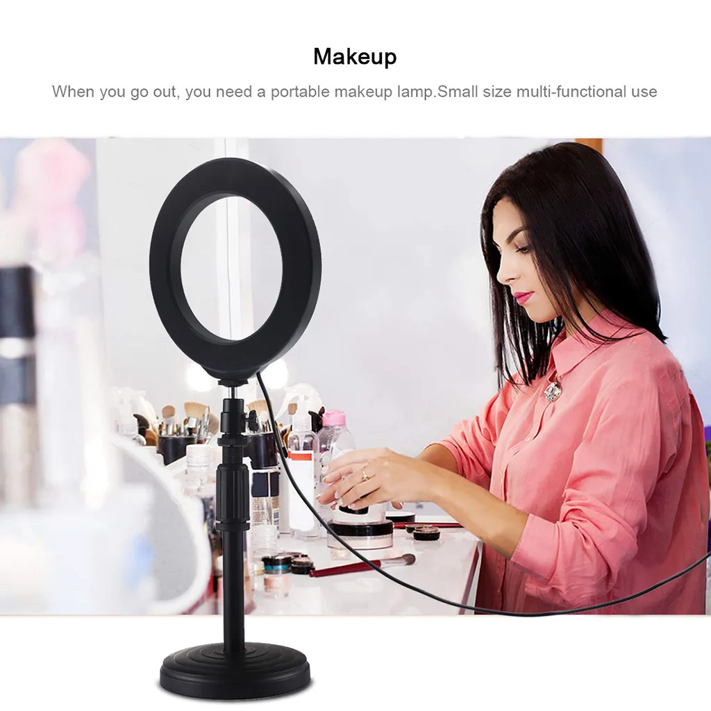 Кольцевой светильник 4 7 дюйма со штативом и подставкой 3 режима светодиодное