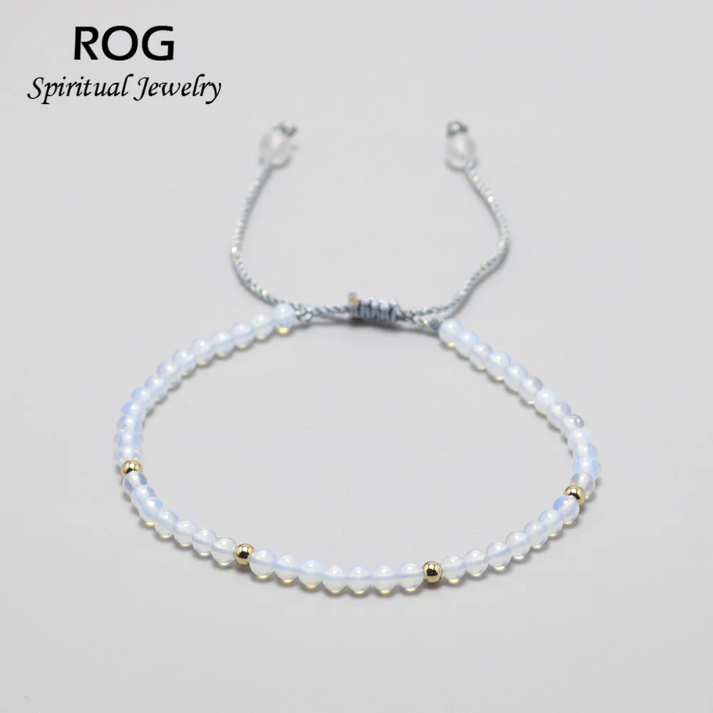 Натуральный опал камни для медитации Йога браслет женщин 3 мм маленькие бусины