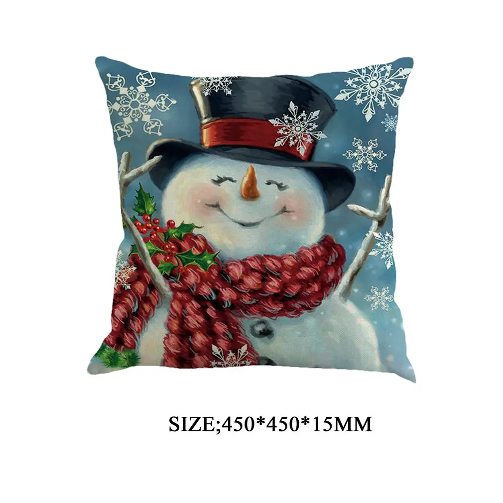 

Snow man element print Claus Linen Hug Pillowcase Cushion Cover Digital Printing Pattern Plain Cotton