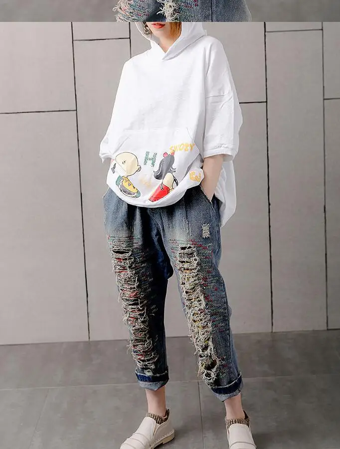 

95% Cotton Tee Shirt Femme Tops Summer Korea Fashion Women Short Sleeve Loose Print Tshirt Hooded Casual T Shirts Plus Size