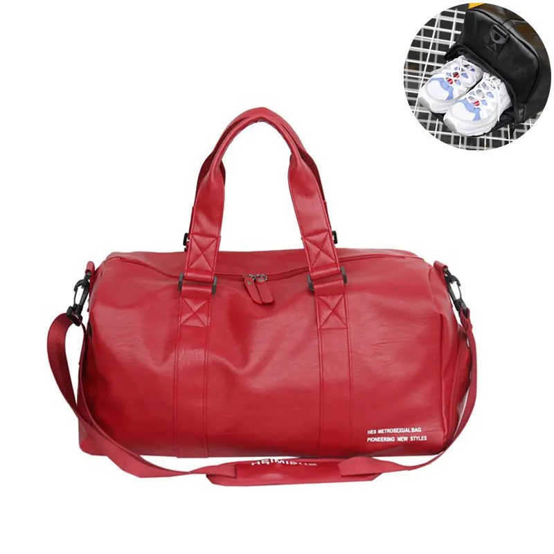 Однотонная Дорожная сумка из искусственной кожи чемодан для мужчин и женщин