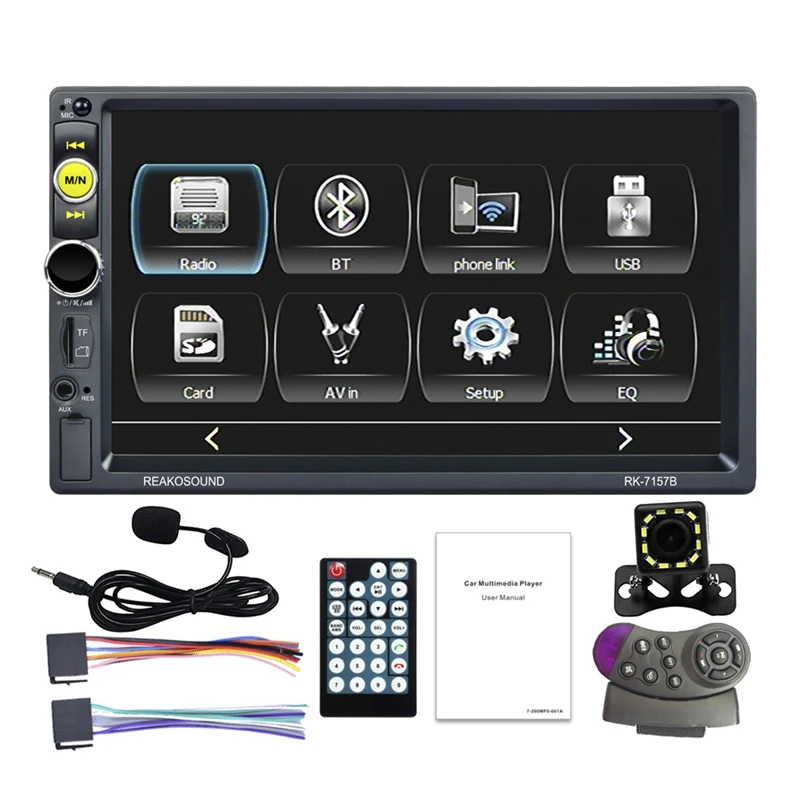 

2DIN Car Radio 7 inch Bluetooth with Carplay Autoradio Audio MP5 Player AUX FM Stereo MP5 Receiver