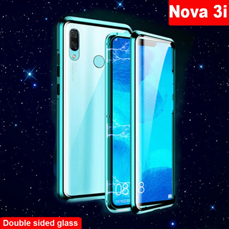 Роскошный Магнитный поглощающий чехол для Huawei Nova 3i металлическая рамка