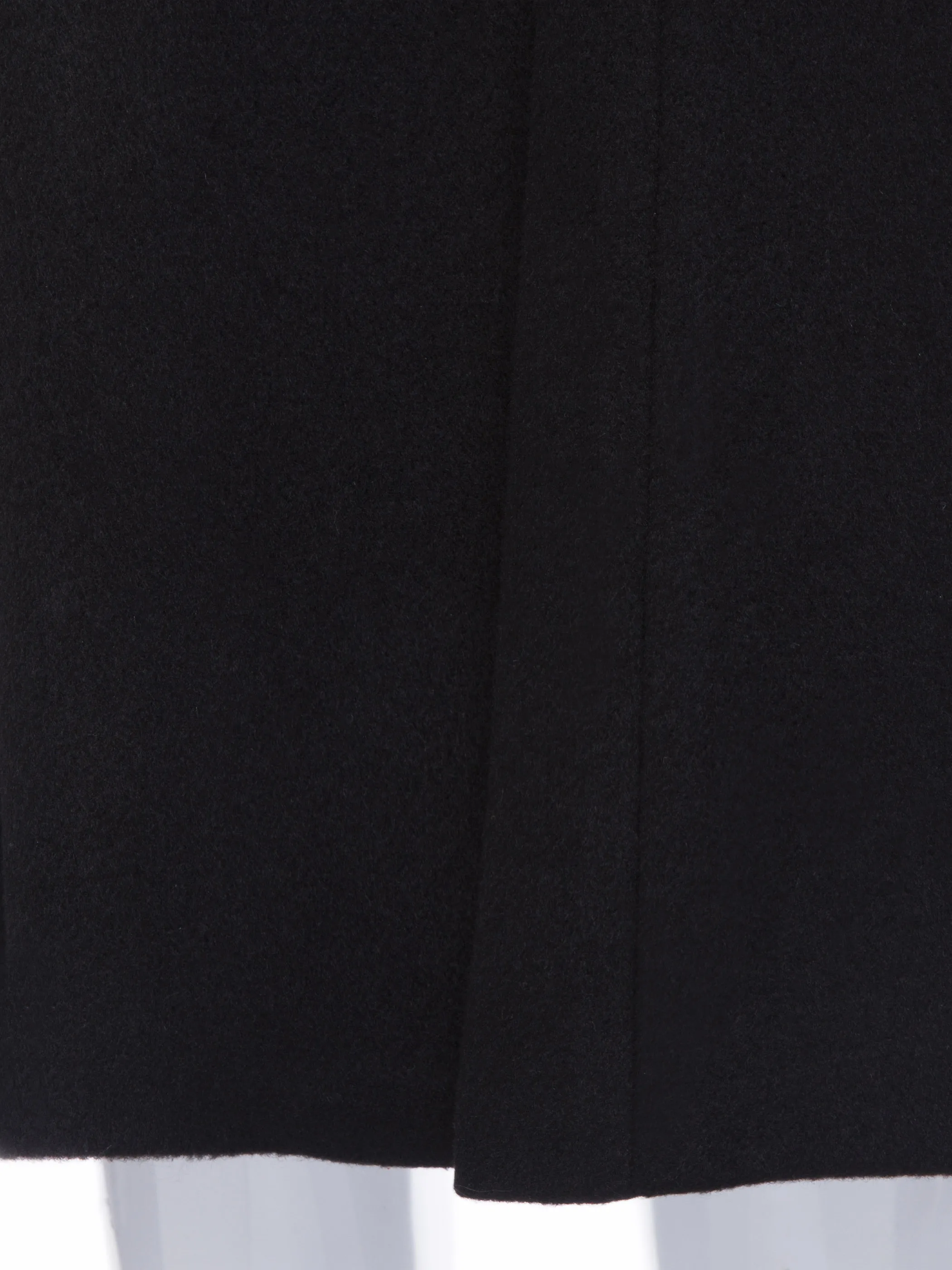 Осенне-зимнее винтажное длинное шерстяное пальто для женщин однотонное черное