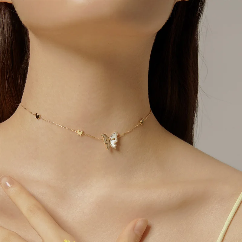 

Цепочка женская из серебра 925 пробы, с подвеской-бабочкой