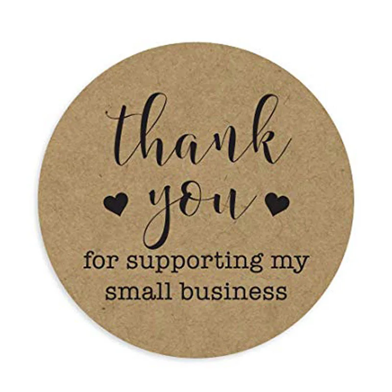500 этикеток в рулоне Круглый Крафт Спасибо за ваши деловые наклейки печать