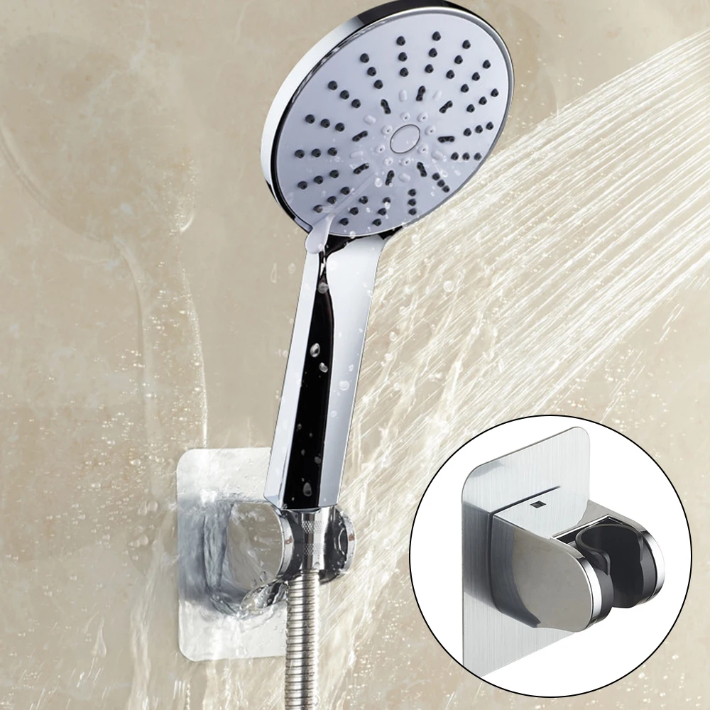 

7 Gear Adjustable plastic+plating Holder Self-adhesive Handheld Suction Up Holder Wall Mounted Bathroom Shower Holder Bracket