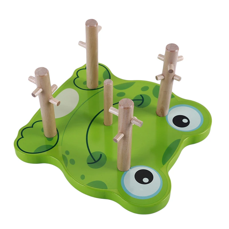 

Lovely Frog Geometric Column Blocks Shape Sorter Cognitive Match Games Wooden Learning & Education Toy For Kids Children