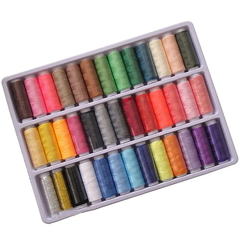 

Wholesale 39 Pieces of Mixed Color 100% Polyester Sewing Thread Machine Hand 200 Yards Each Spool 7KHR